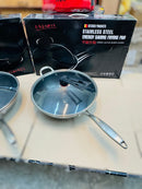 Germany Stainless Steel  lesser honeycomb fry pan & Handi